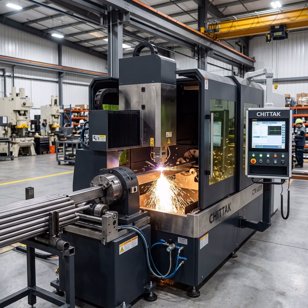 Chittak Fiber Laser Tube Cutter in operation