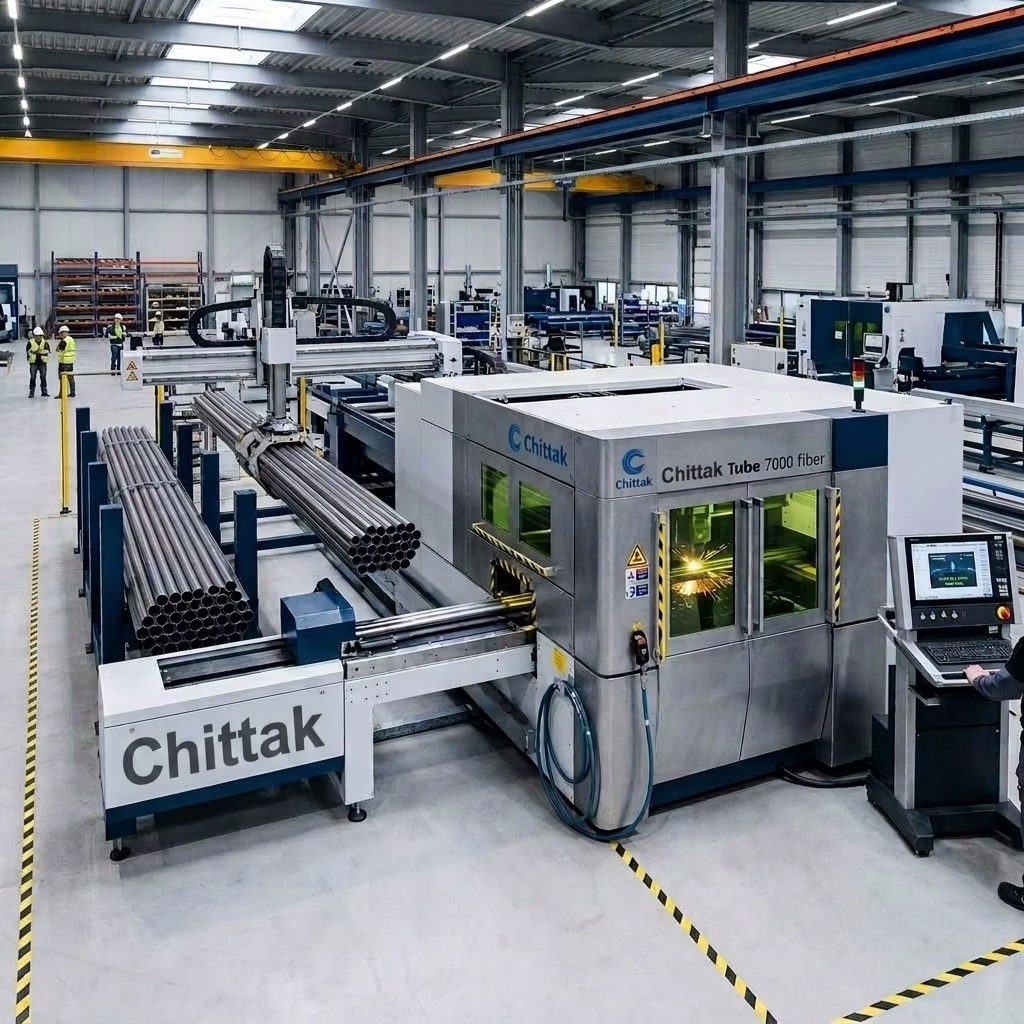 Fully automated tube laser cutting system with bundle loader