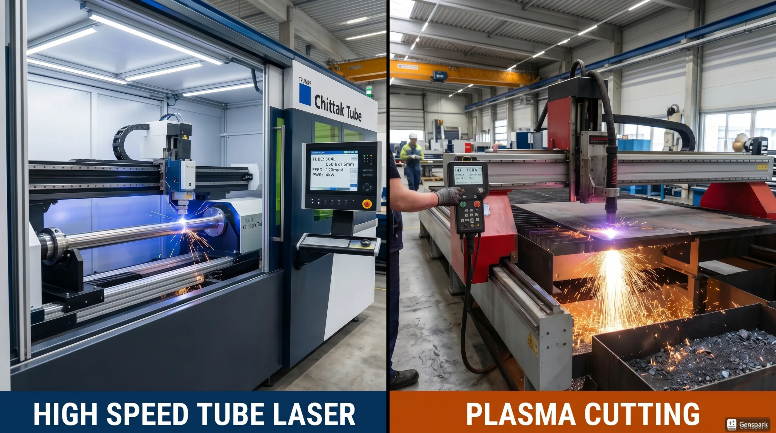 High Speed Tube Laser vs Plasma Cutting